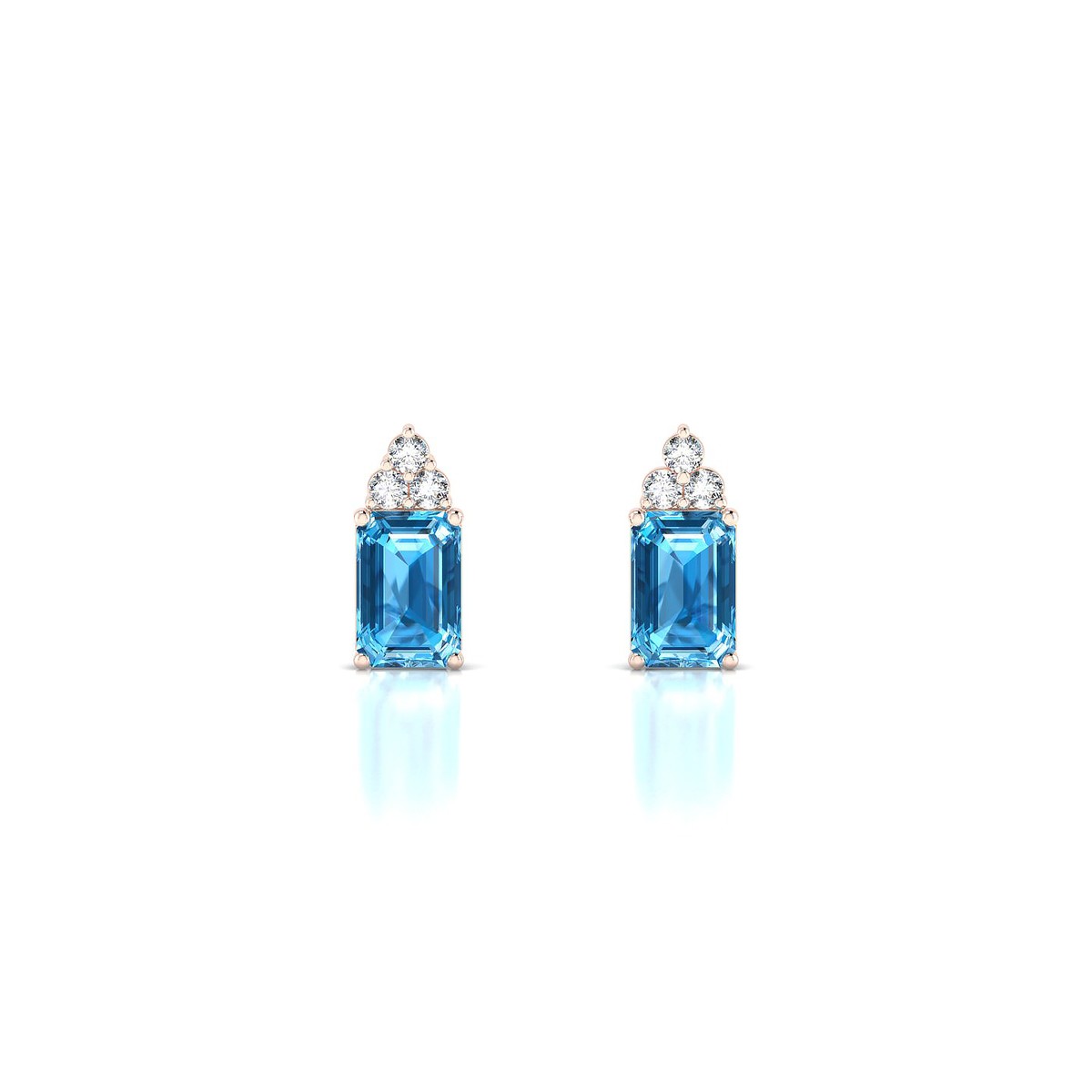 Mirage | 18k Rose Gold 6 x 4 mm Emerald Topaz Earrings