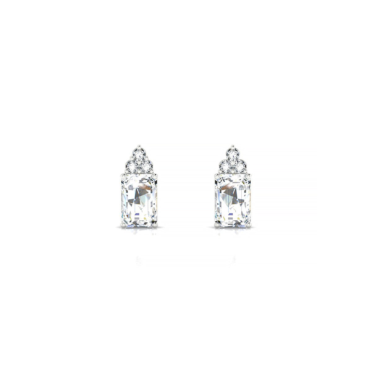 Mirage | 18k White Gold 6 x 4 mm Emerald Diamond Earrings