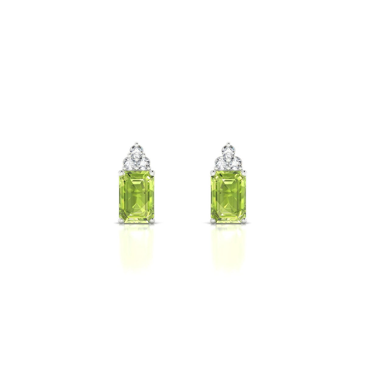 Mirage | 18k White Gold 6 x 4 mm Emerald Peridot Earrings