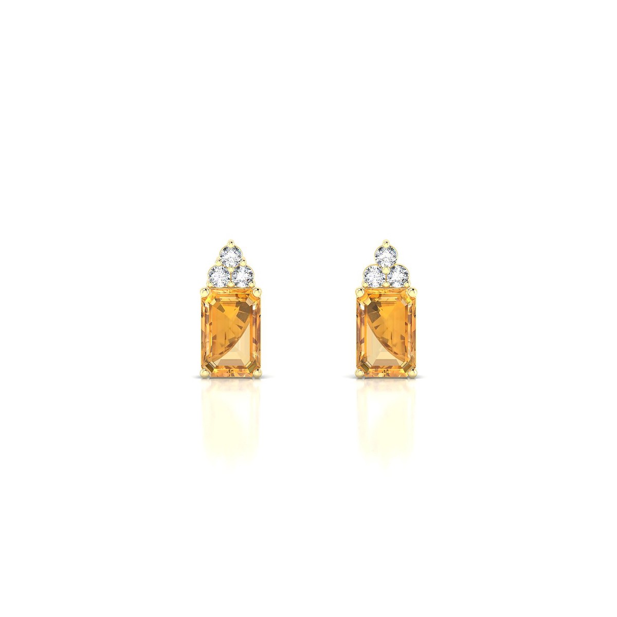 Mirage | 18k Yellow Gold 6 x 4 mm Emerald Citrine Earrings