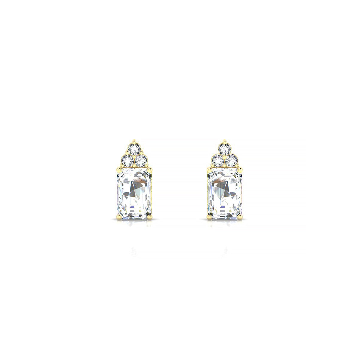 Mirage | 18k Yellow Gold 6 x 4 mm Emerald Diamond Earrings