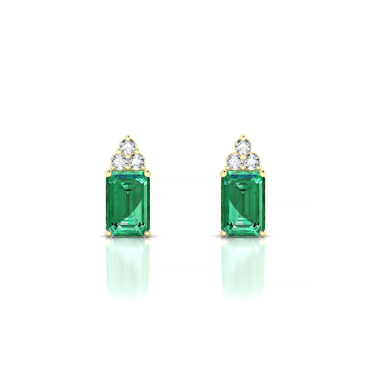 Mirage | 18k Yellow Gold 6 x 4 mm Emerald Emerald Earrings