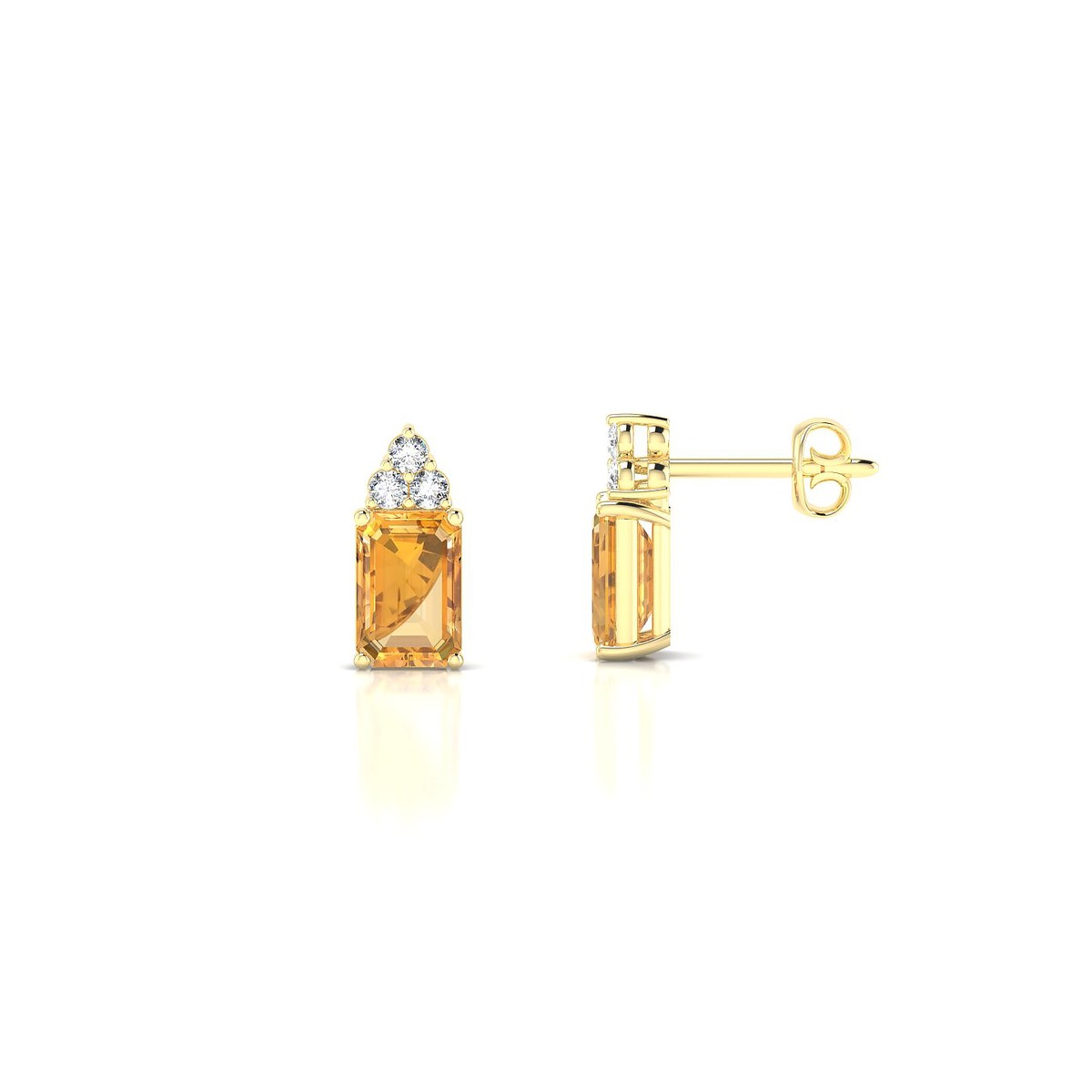 Mirage | 18k Yellow Gold 6 x 4 mm Emerald Citrine Earrings