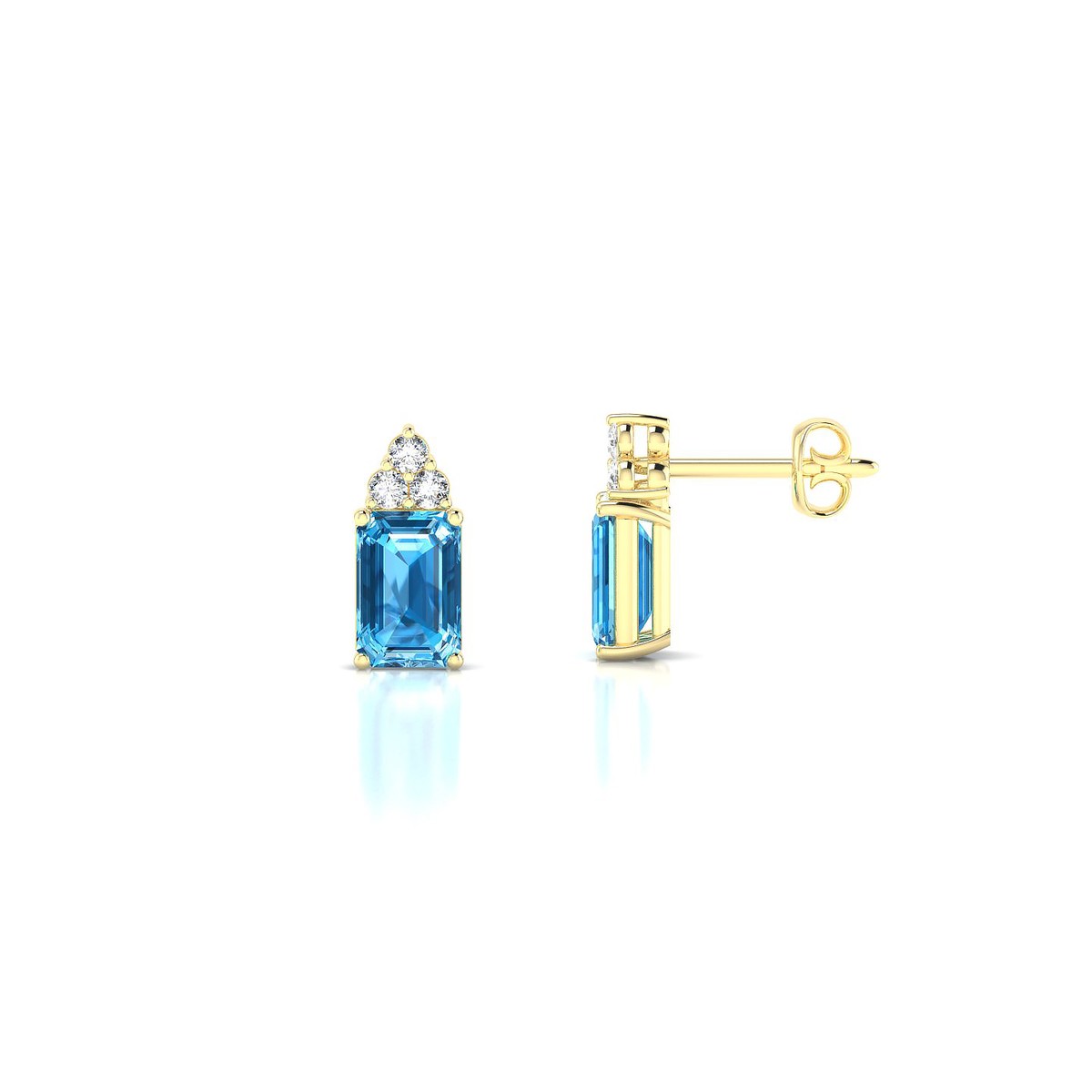 Mirage | 18k Yellow Gold 6 x 4 mm Emerald Topaz Earrings