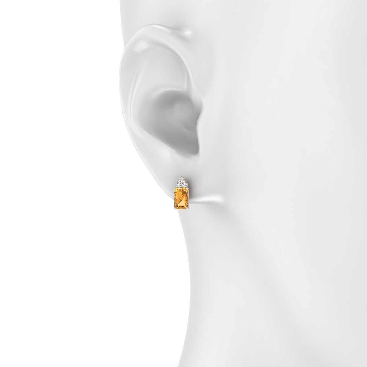 Mirage | 18k Rose Gold 6 x 4 mm Emerald Citrine Earrings