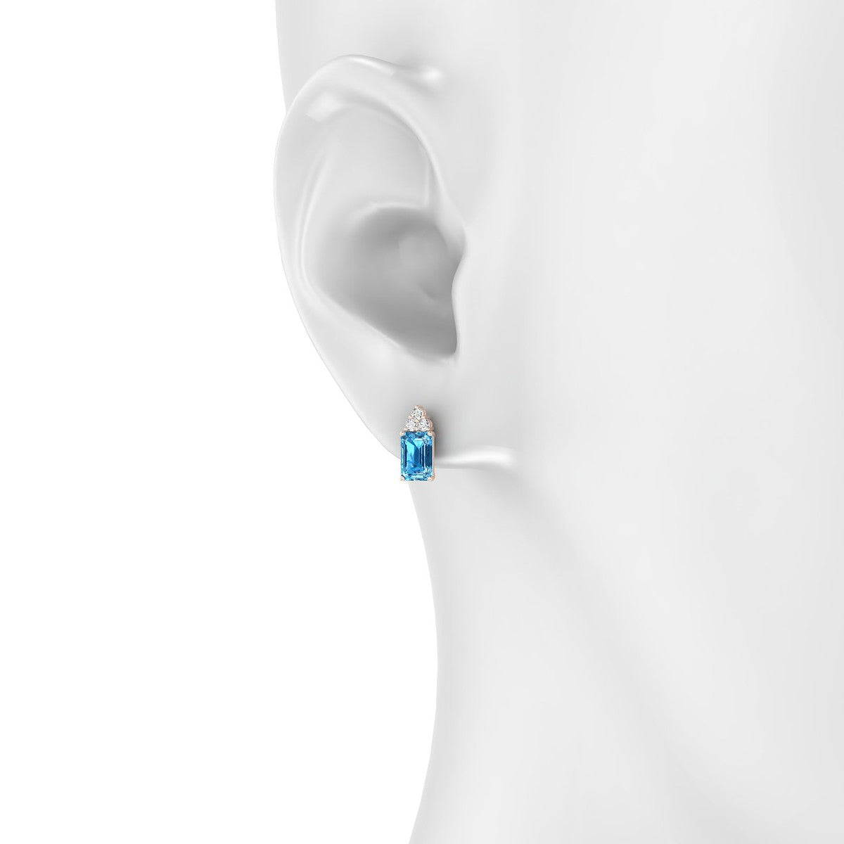 Mirage | 18k Rose Gold 6 x 4 mm Emerald Topaz Earrings