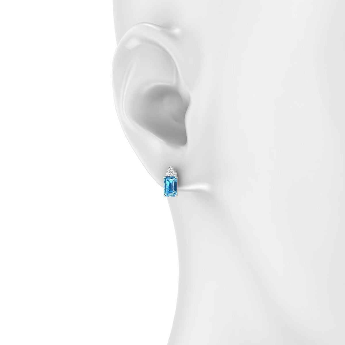 Mirage | 18k White Gold 6 x 4 mm Emerald Topaz Earrings