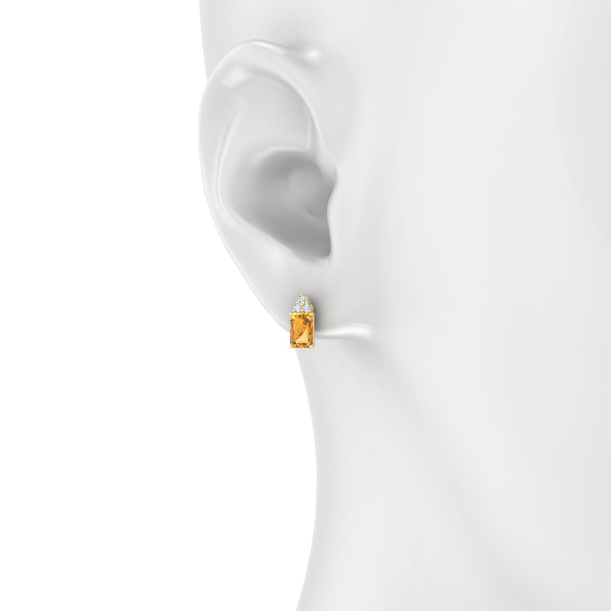 Mirage | 18k Yellow Gold 6 x 4 mm Emerald Citrine Earrings