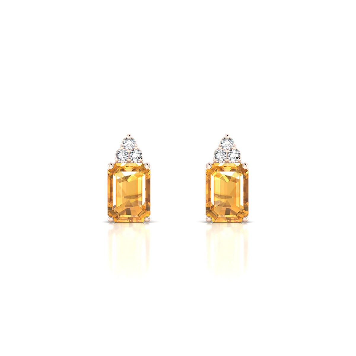 Mirage | 18k Rose Gold 7 x 5 mm Emerald Citrine Earrings