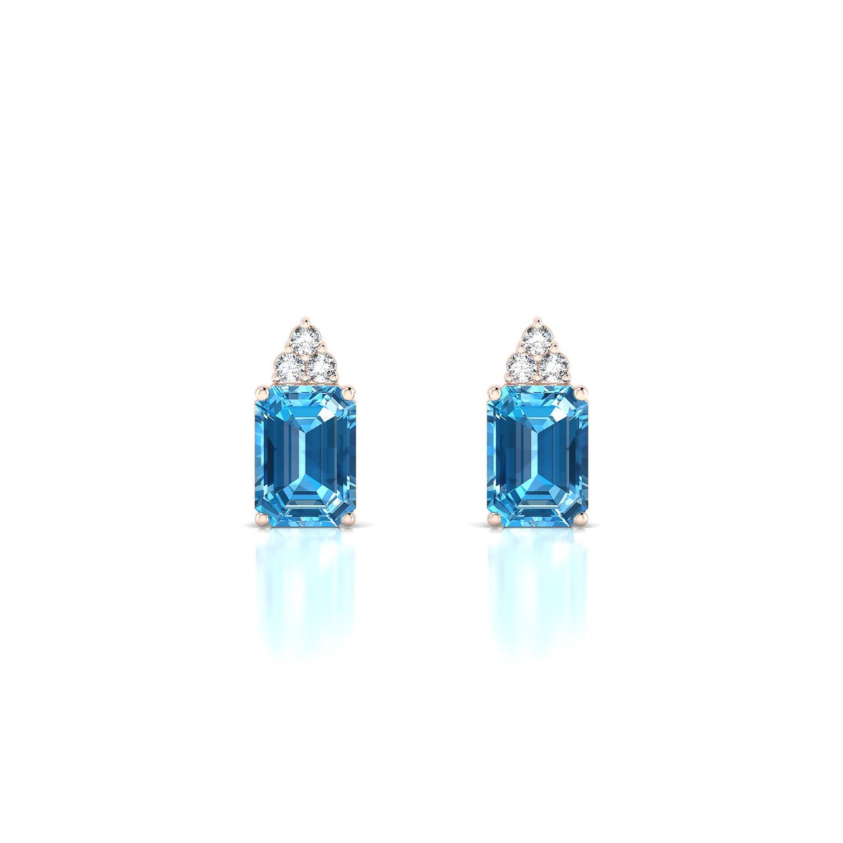 Mirage | 18k Rose Gold 7 x 5 mm Emerald Topaz Earrings