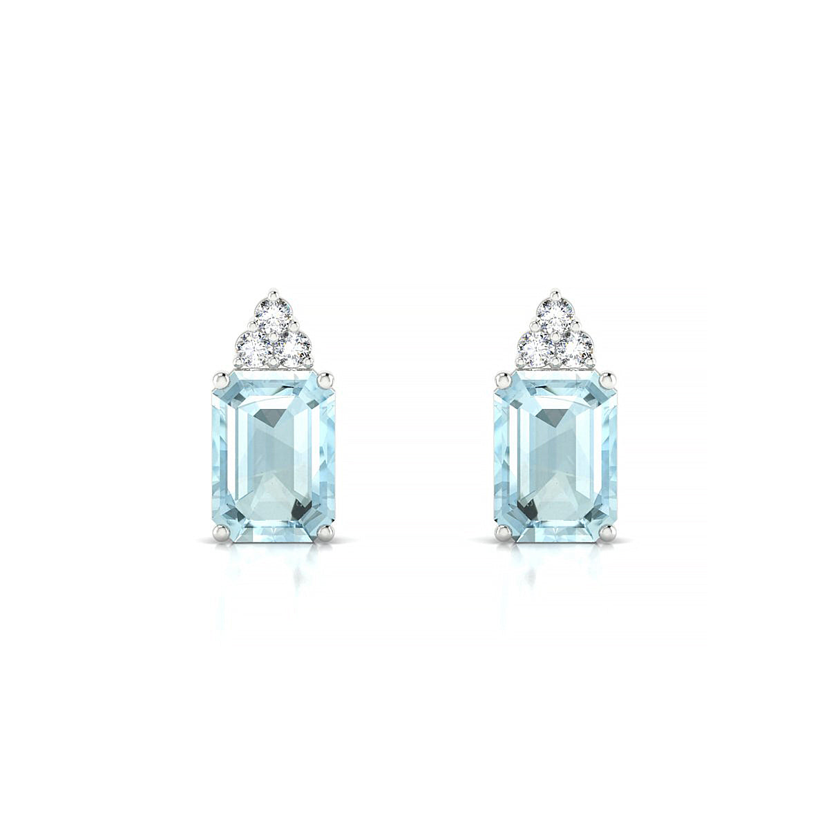 Mirage | 18k White Gold 7 x 5 mm Emerald Aquamarine Earrings