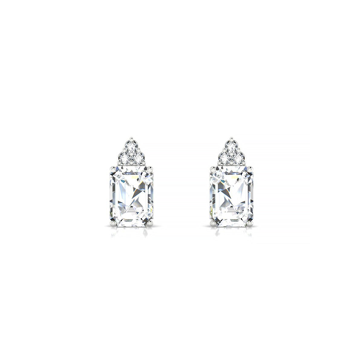 Mirage | 18k White Gold 7 x 5 mm Emerald Diamond Earrings