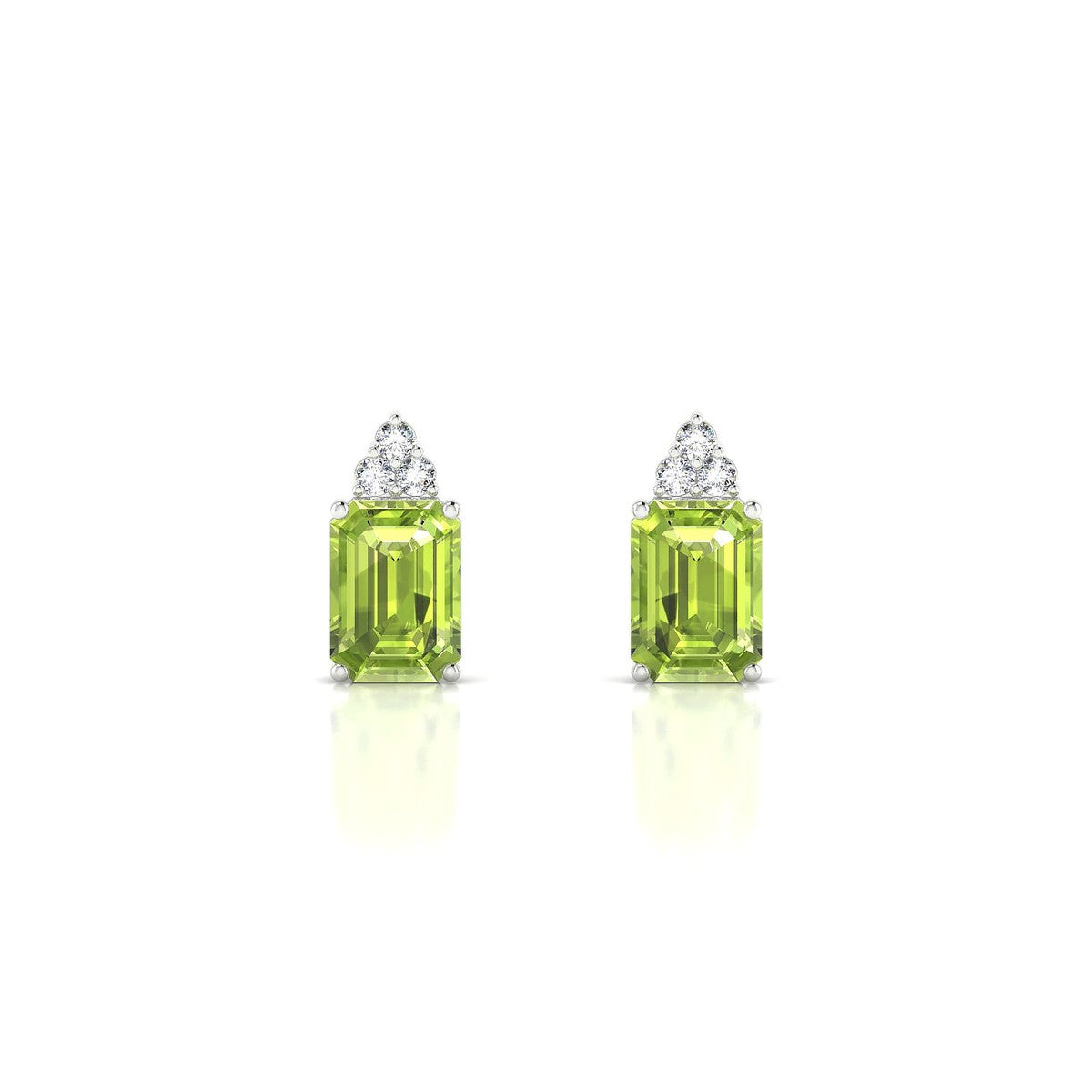 Mirage | 18k White Gold 7 x 5 mm Emerald Peridot Earrings