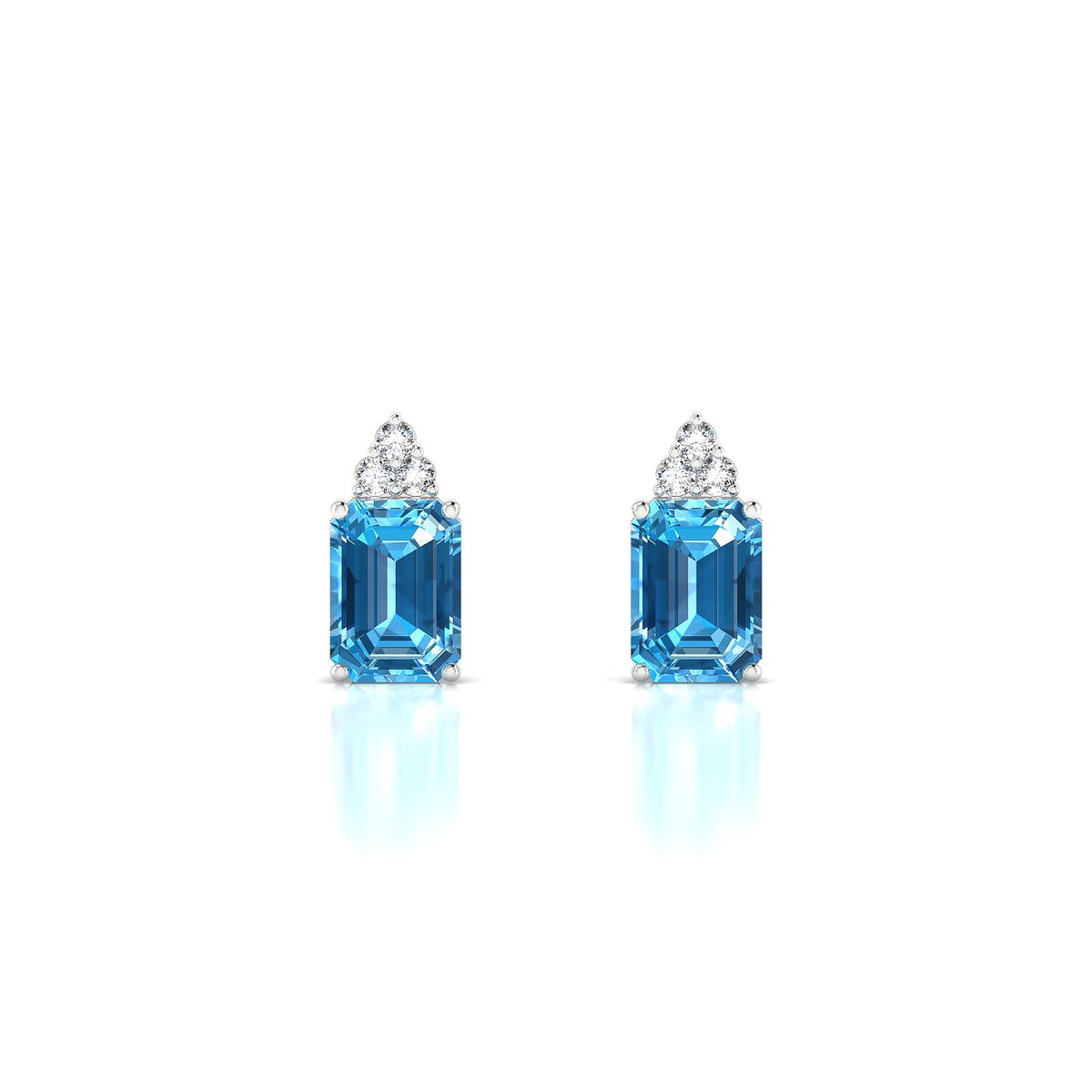 Mirage | 18k White Gold 7 x 5 mm Emerald Topaz Earrings
