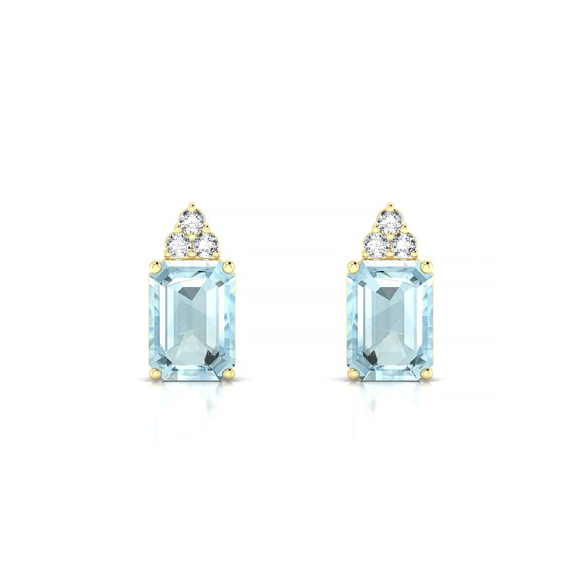 Mirage | 18k Yellow Gold 7 x 5 mm Emerald Aquamarine Earrings