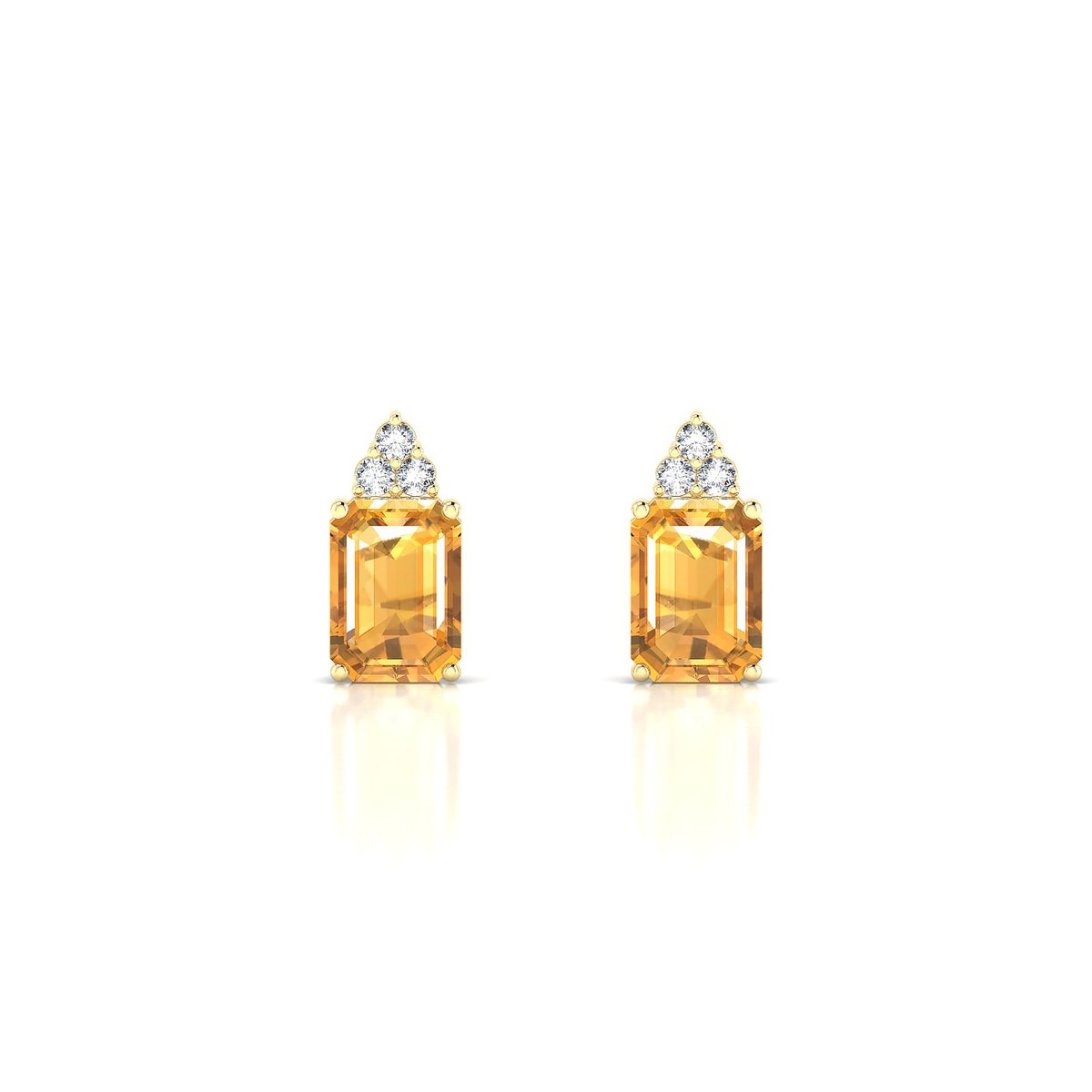 Mirage | 18k Yellow Gold 7 x 5 mm Emerald Citrine Earrings