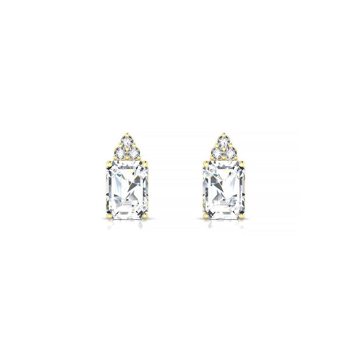 Mirage | 18k Yellow Gold 7 x 5 mm Emerald Diamond Earrings