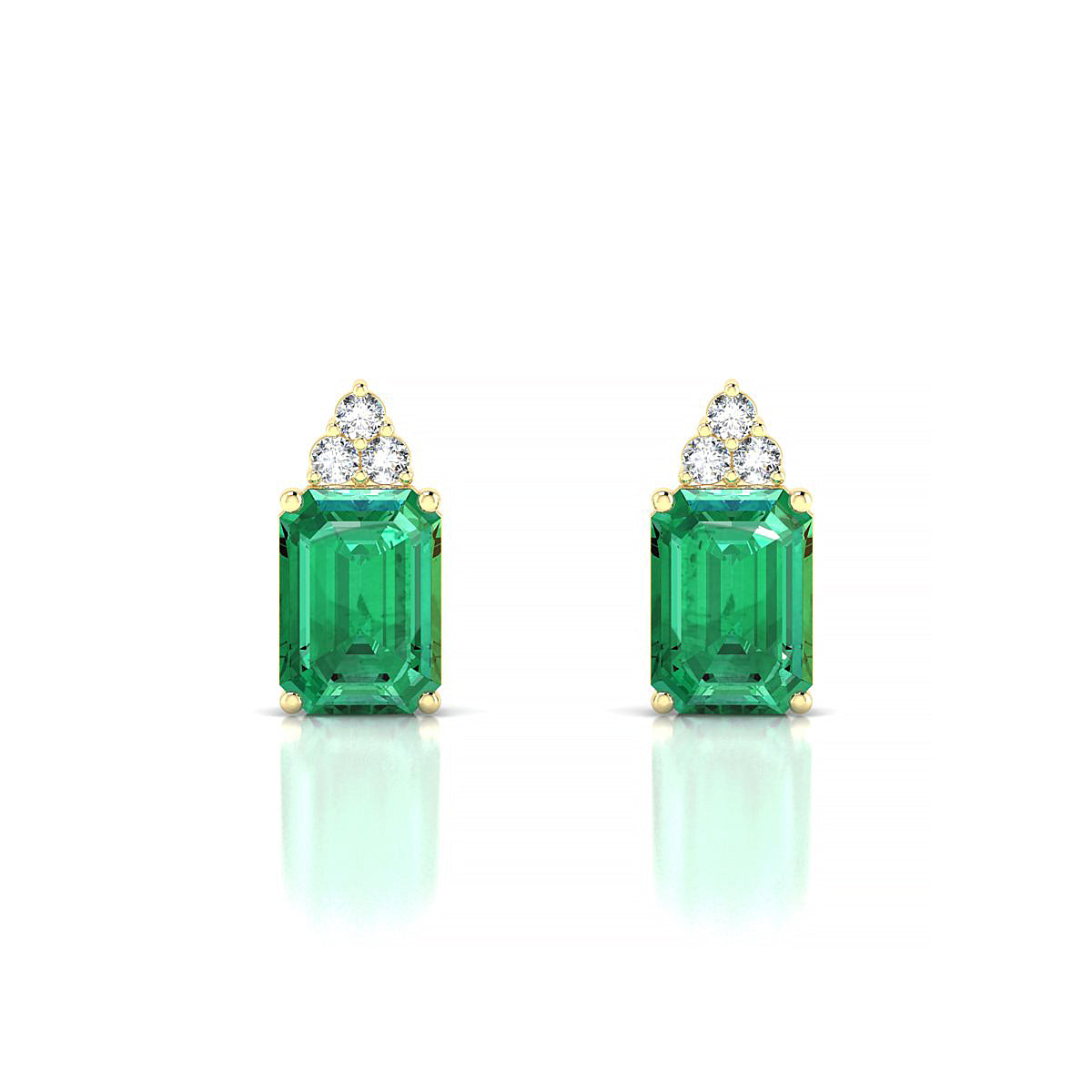Mirage | 18k Yellow Gold 7 x 5 mm Emerald Emerald Earrings