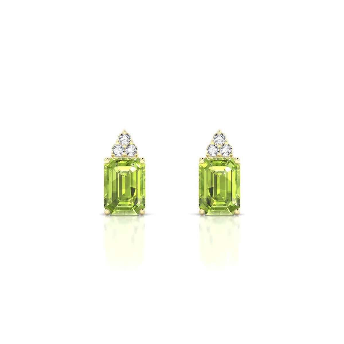 Mirage | 18k Yellow Gold 7 x 5 mm Emerald Peridot Earrings