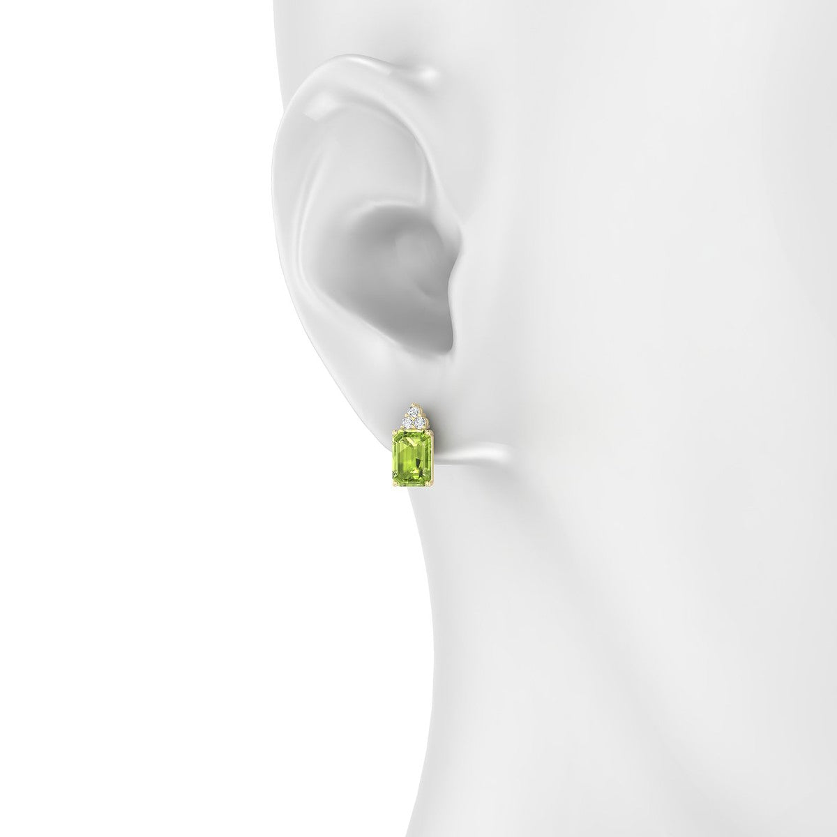 Mirage | 18k Yellow Gold 7 x 5 mm Emerald Peridot Earrings