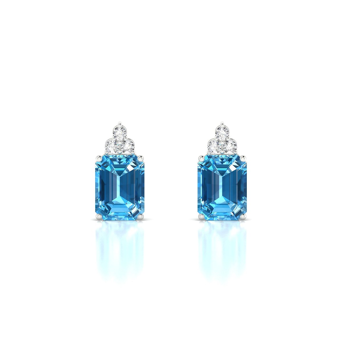 Mirage | 18k White Gold 8 x 6 mm Emerald Topaz Earrings