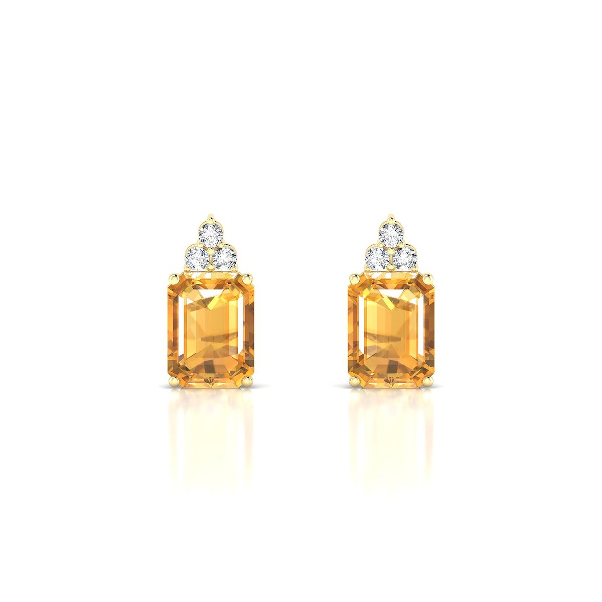Mirage | 18k Yellow Gold 8 x 6 mm Emerald Citrine Earrings