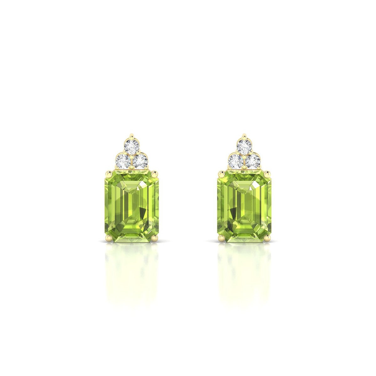 Mirage | 18k Yellow Gold 8 x 6 mm Emerald Peridot Earrings