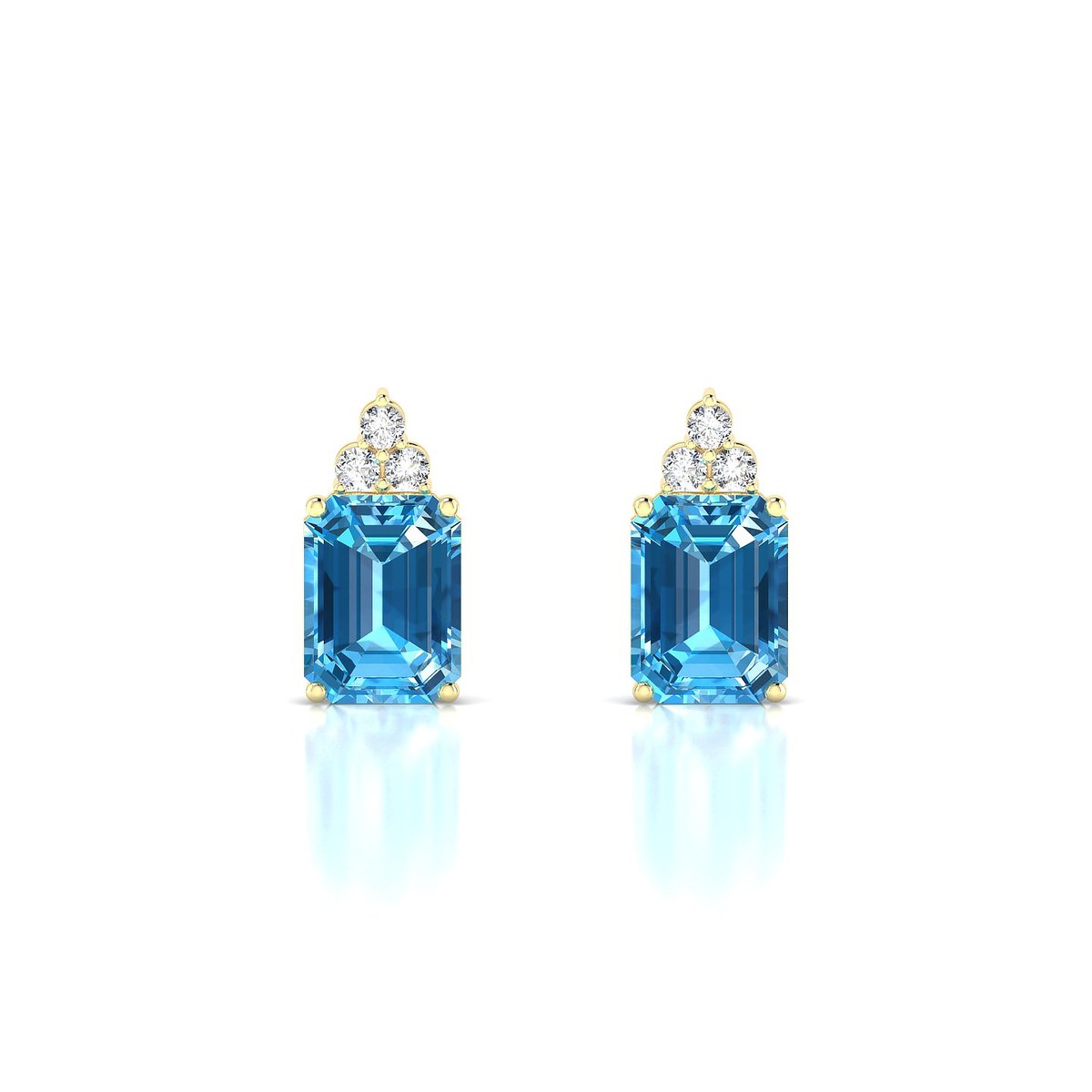 Mirage | 18k Yellow Gold 8 x 6 mm Emerald Topaz Earrings