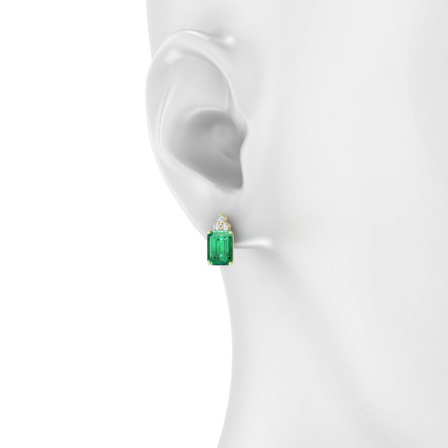 Mirage | 18k Yellow Gold 8 x 6 mm Emerald Emerald Earrings