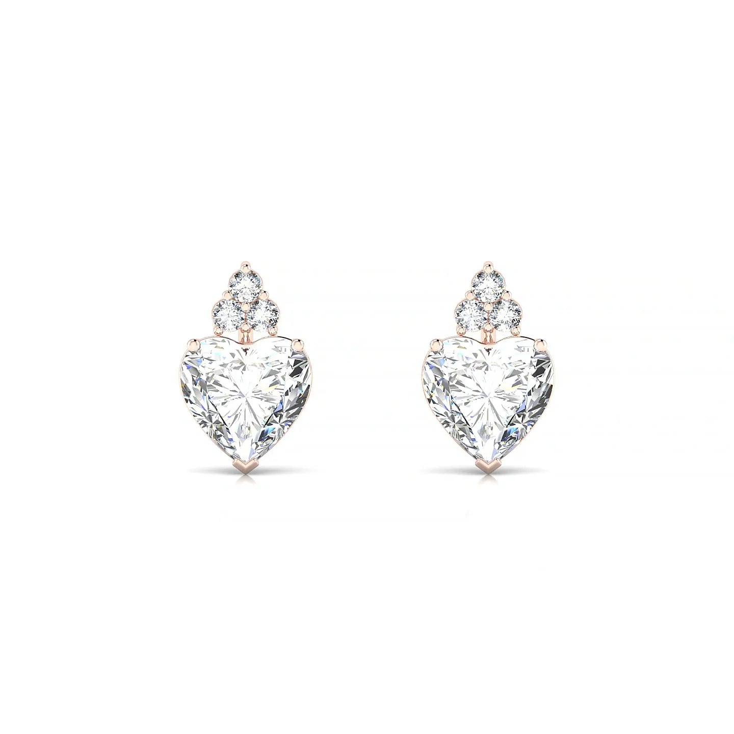 Mirage | 18k Rose Gold 5.5 mm Heart Diamond Earrings