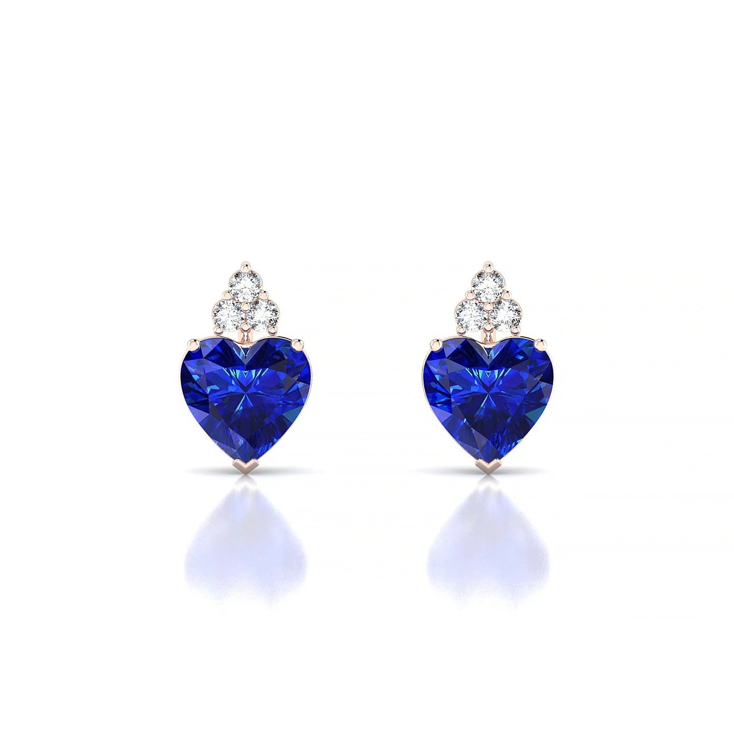 Mirage | 18k Rose Gold 5.5 mm Heart Sapphire Earrings