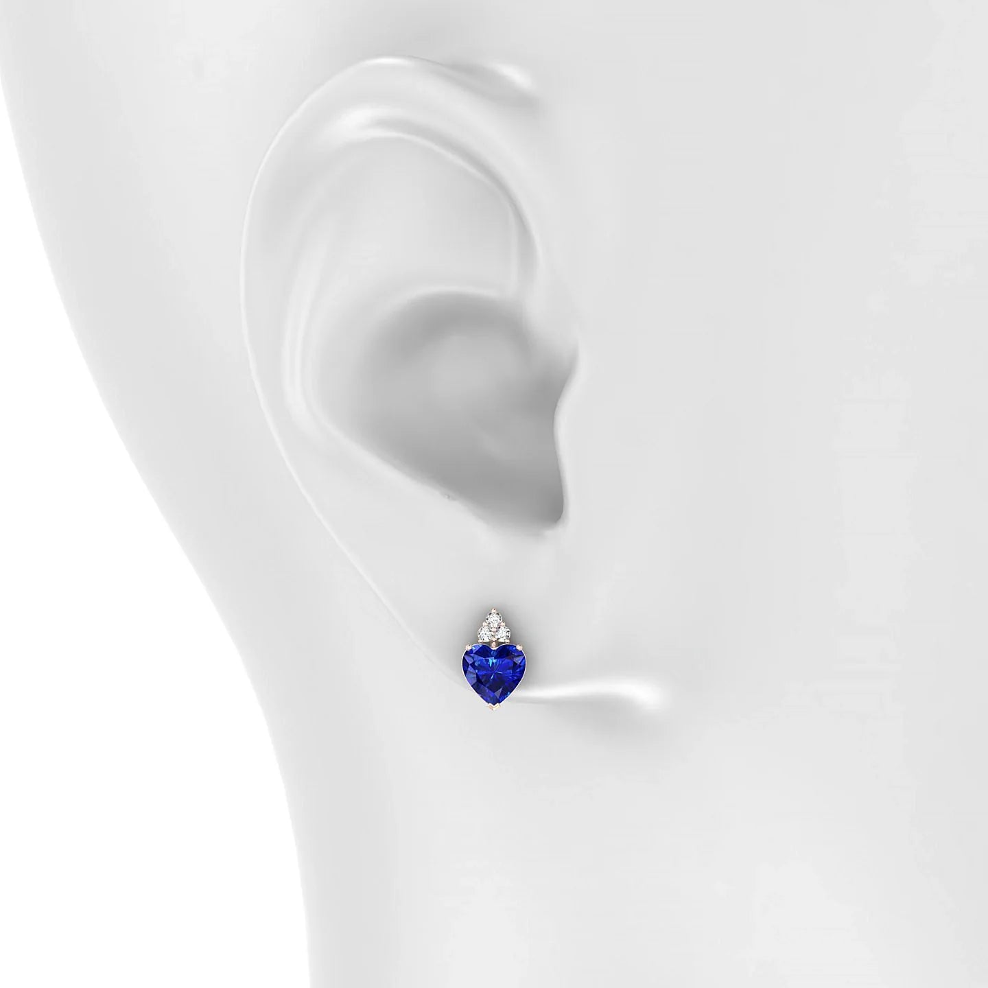 Mirage | 18k Rose Gold 5.5 mm Heart Sapphire Earrings