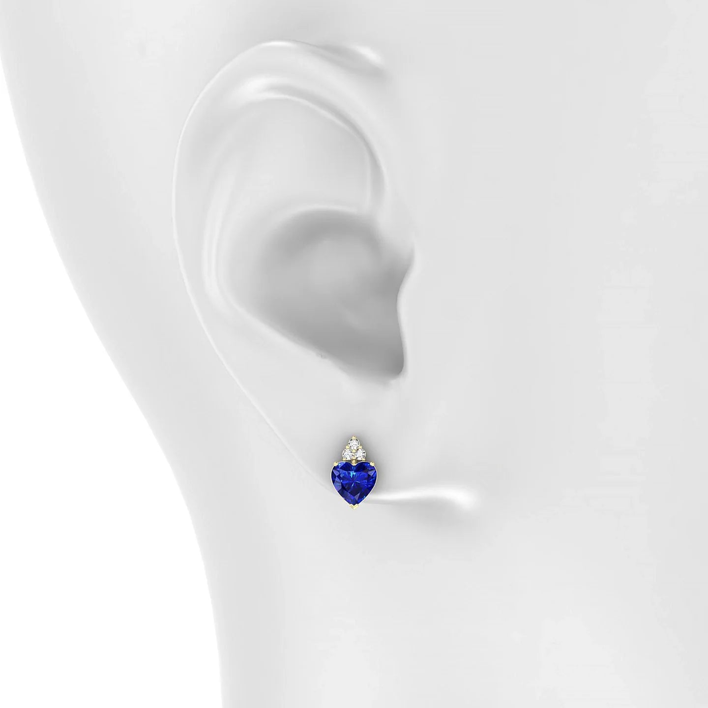 Mirage | 18k Yellow Gold 5.5 mm Heart Sapphire Earrings