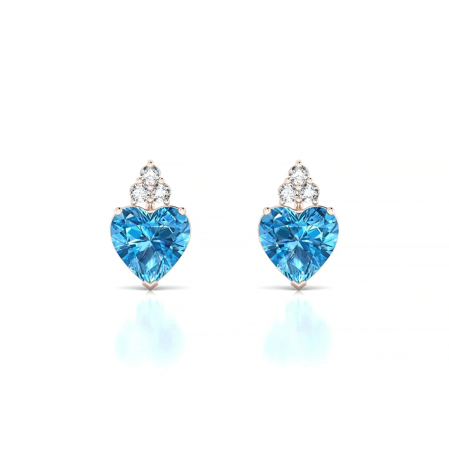 Mirage | 18k Rose Gold 6 mm Heart Topaz Earrings