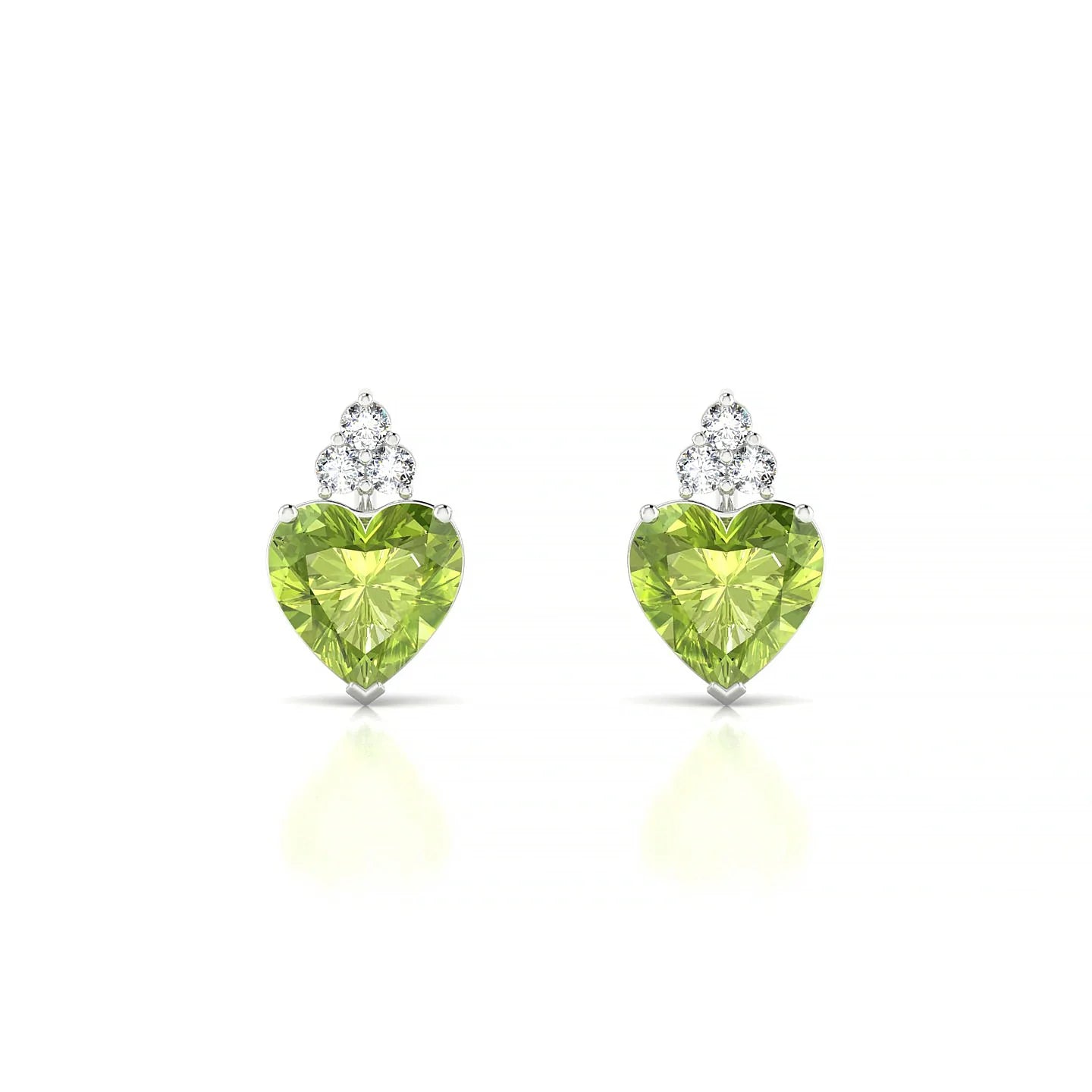 Mirage | 18k White Gold 6 mm Heart Peridot Earrings