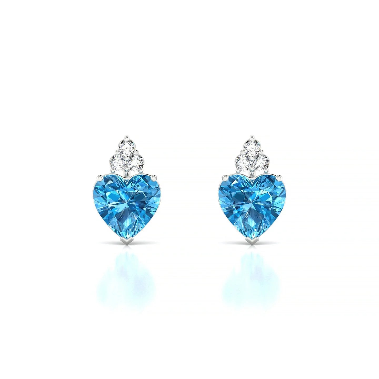 Mirage | 18k White Gold 6 mm Heart Topaz Earrings