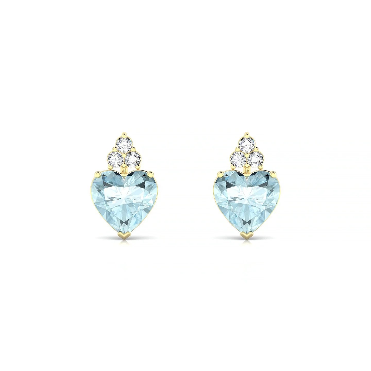 Mirage | 18k Yellow Gold 6 mm Heart Aquamarine Earrings