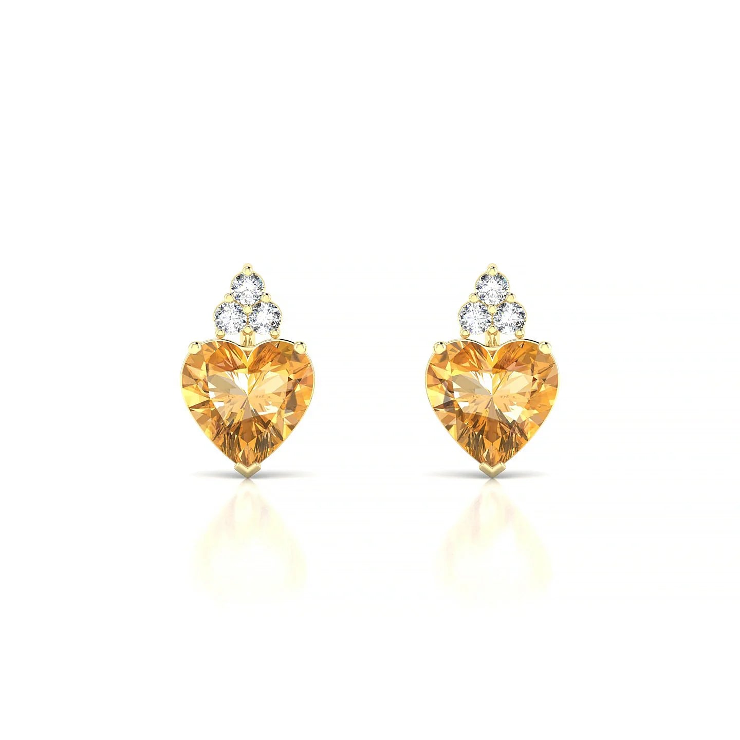 Mirage | 18k Yellow Gold 6 mm Heart Citrine Earrings