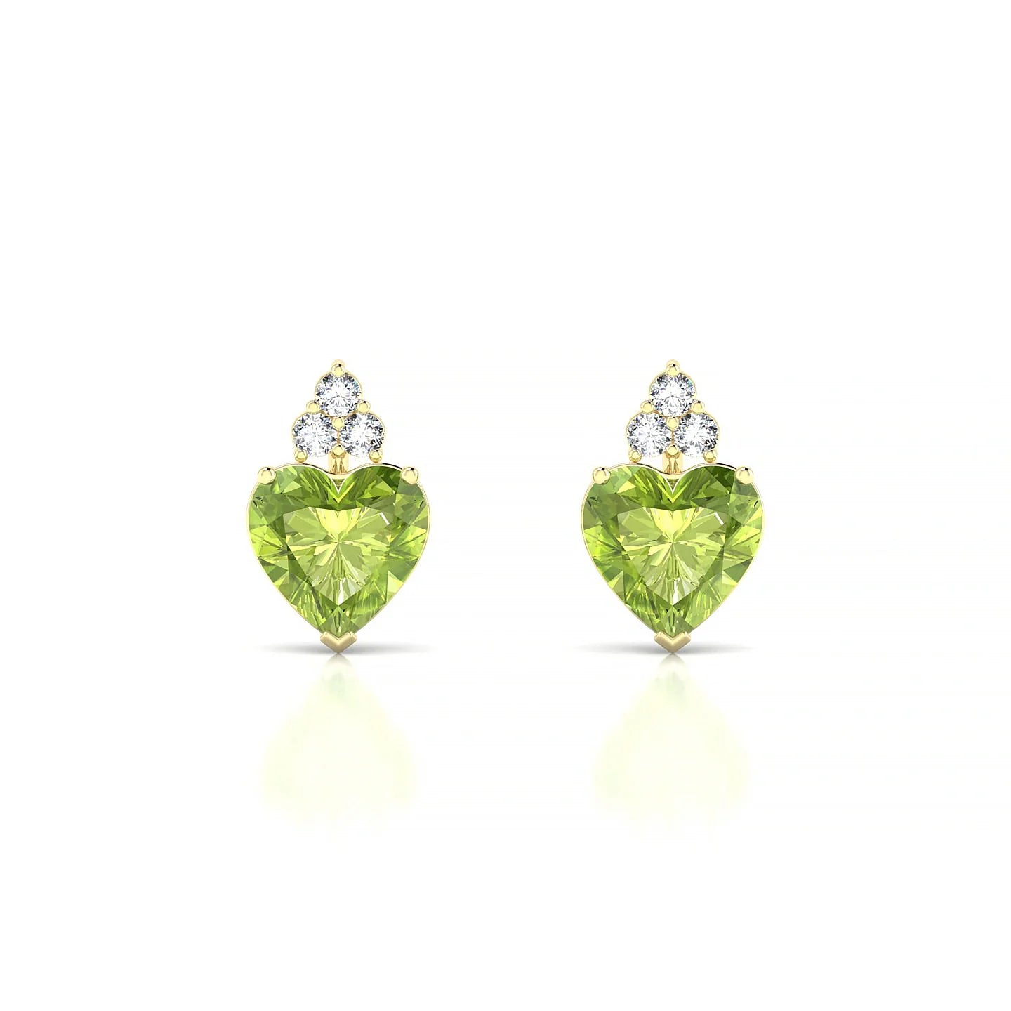 Mirage | 18k Yellow Gold 6 mm Heart Peridot Earrings