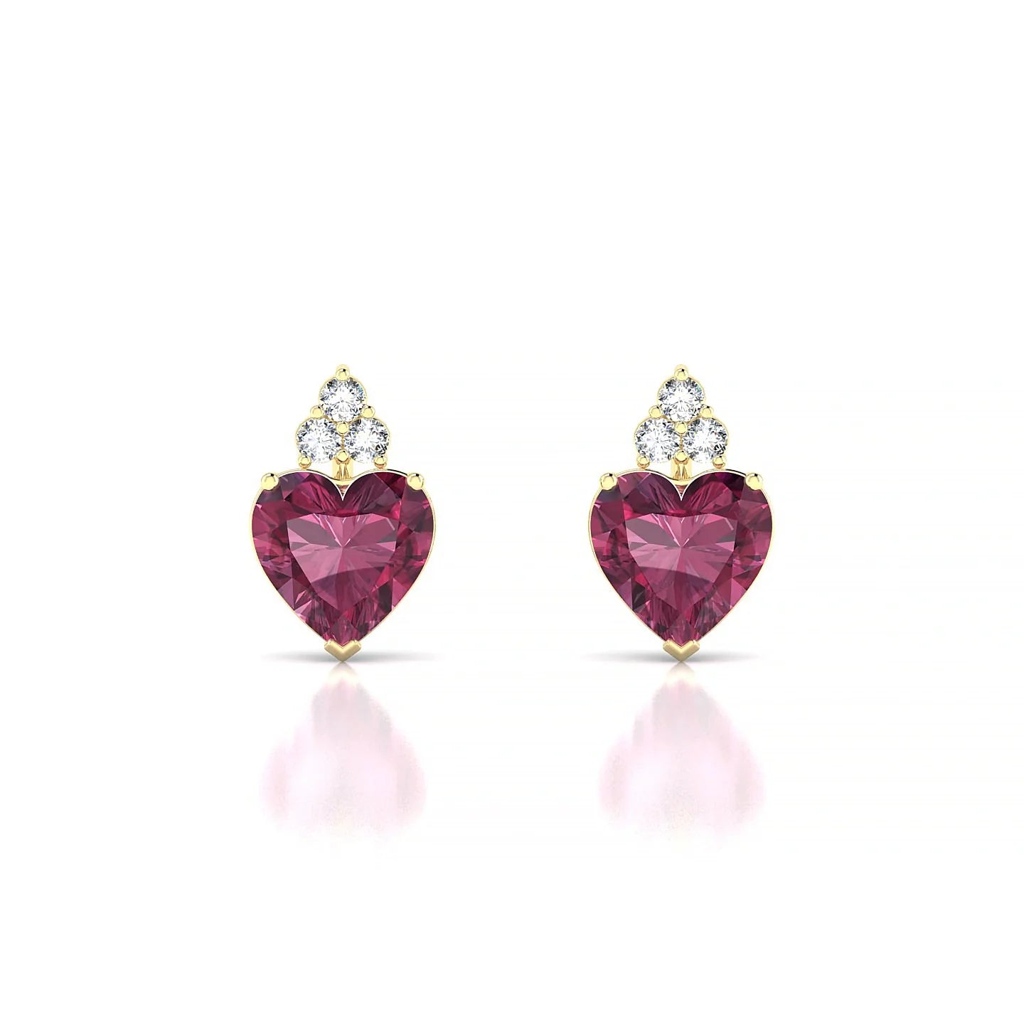 Mirage | 18k Yellow Gold 6 mm Heart Rhodolite Earrings