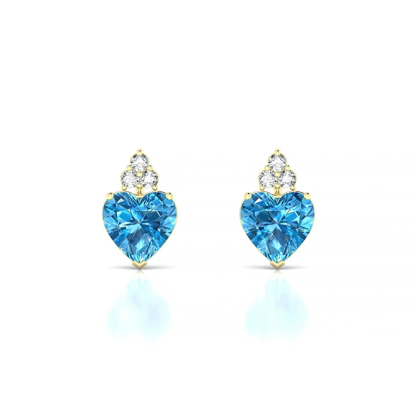 Mirage | 18k Yellow Gold 6 mm Heart Topaz Earrings