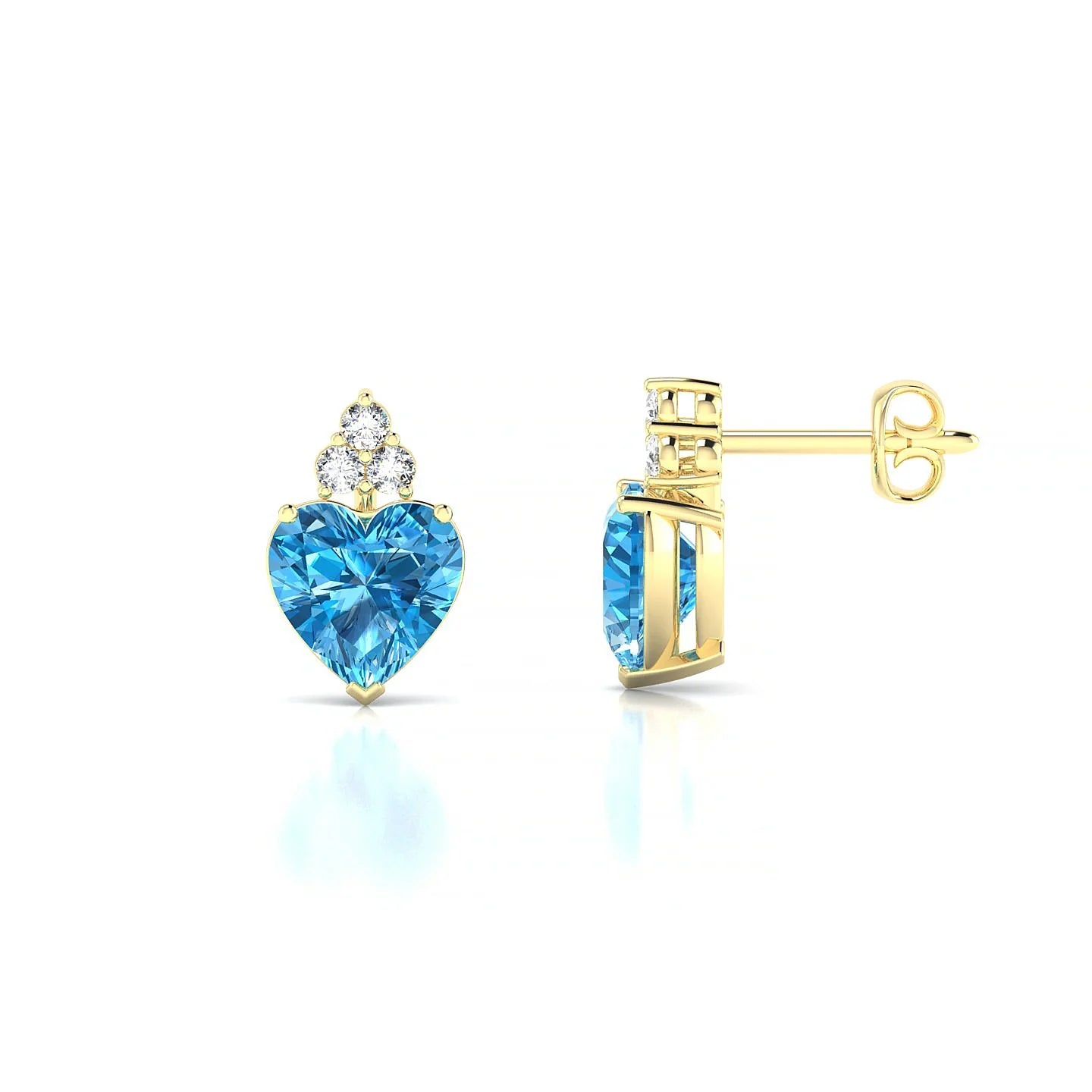 Mirage | 18k Yellow Gold 6 mm Heart Topaz Earrings