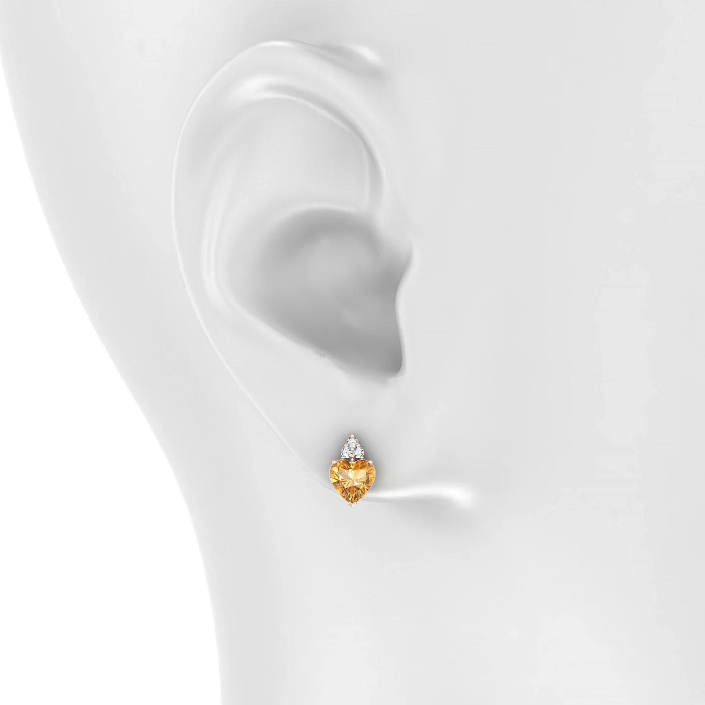 Mirage | 18k Rose Gold 6 mm Heart Citrine Earrings