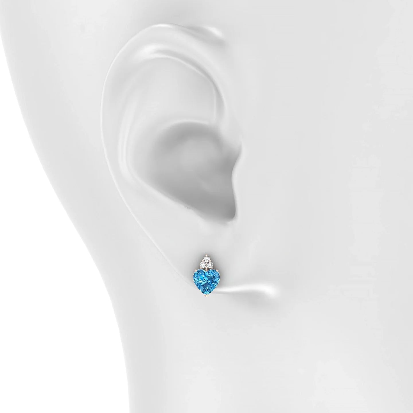 Mirage | 18k Rose Gold 6 mm Heart Topaz Earrings