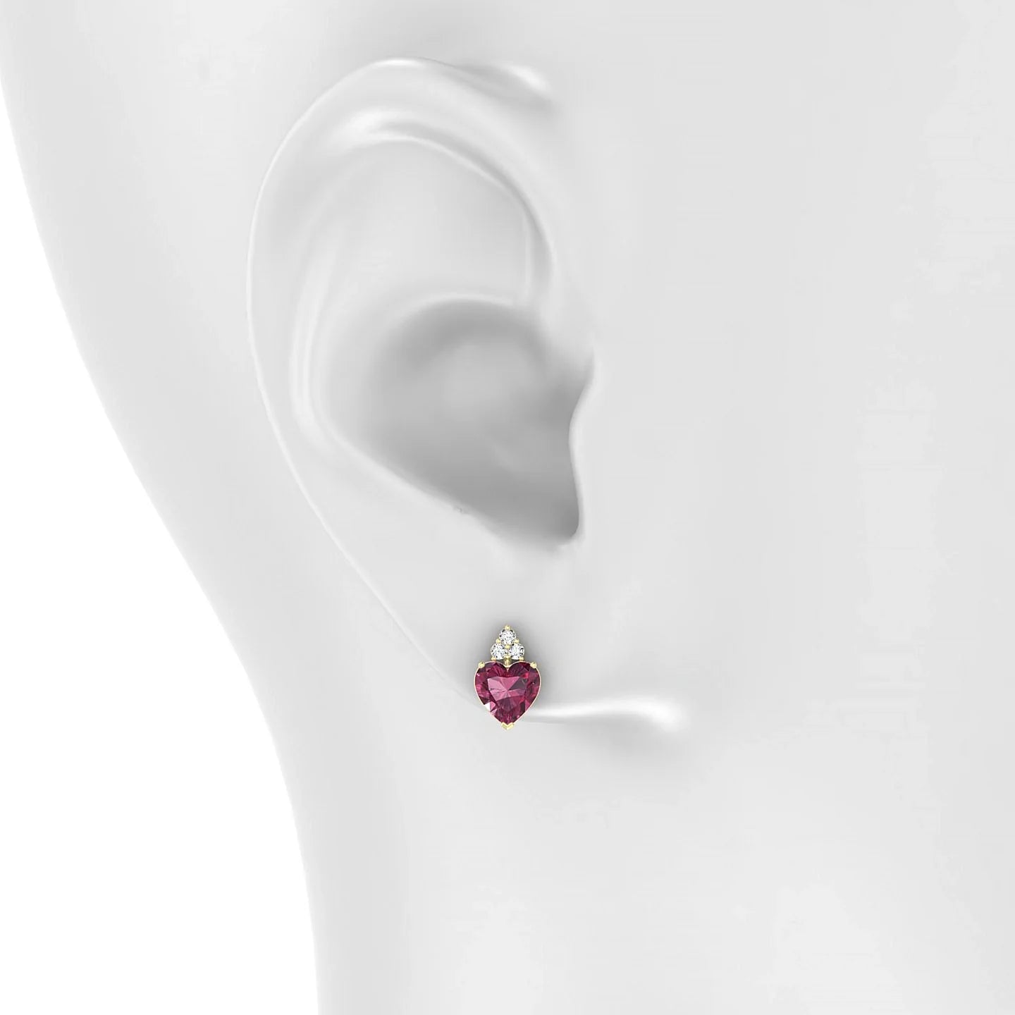 Mirage | 18k Yellow Gold 6 mm Heart Rhodolite Earrings