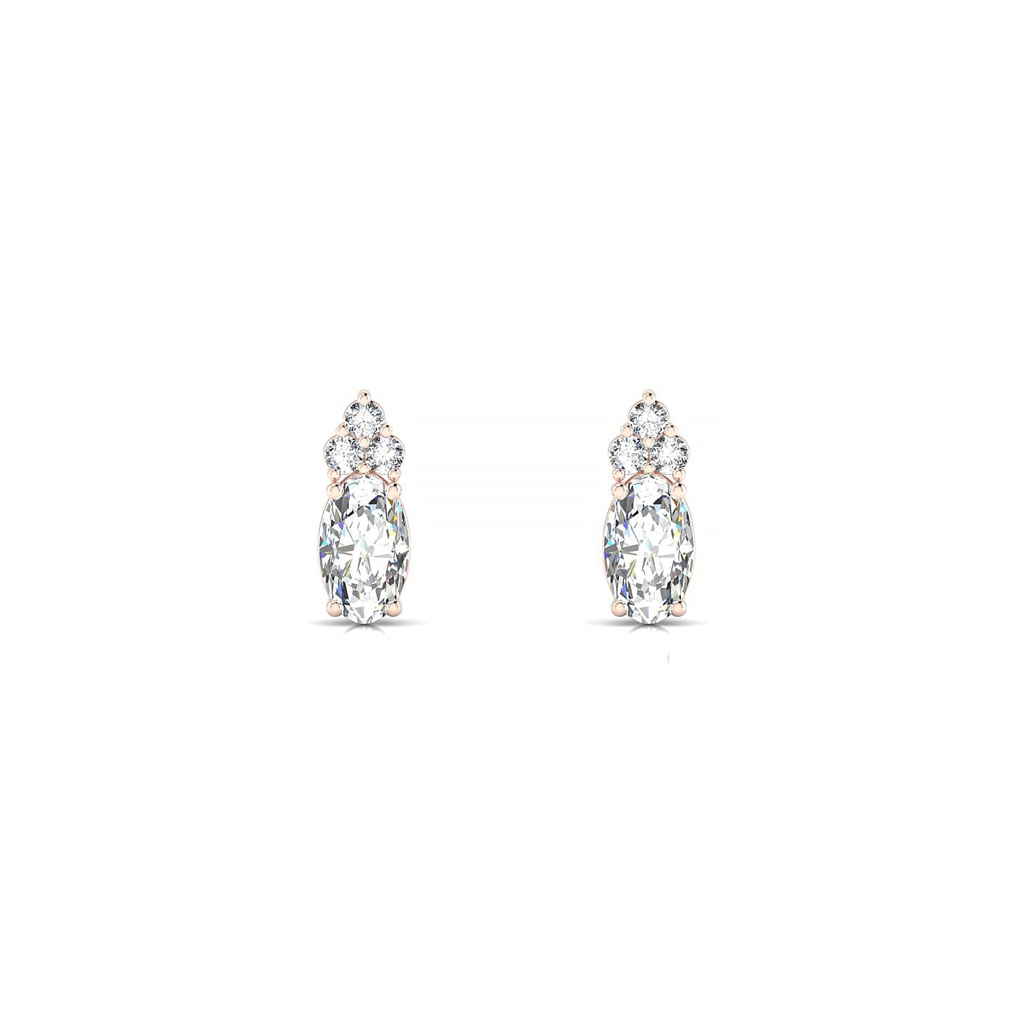 Mirage | 18k Rose Gold 5 x 3 mm Oval Diamond Earrings