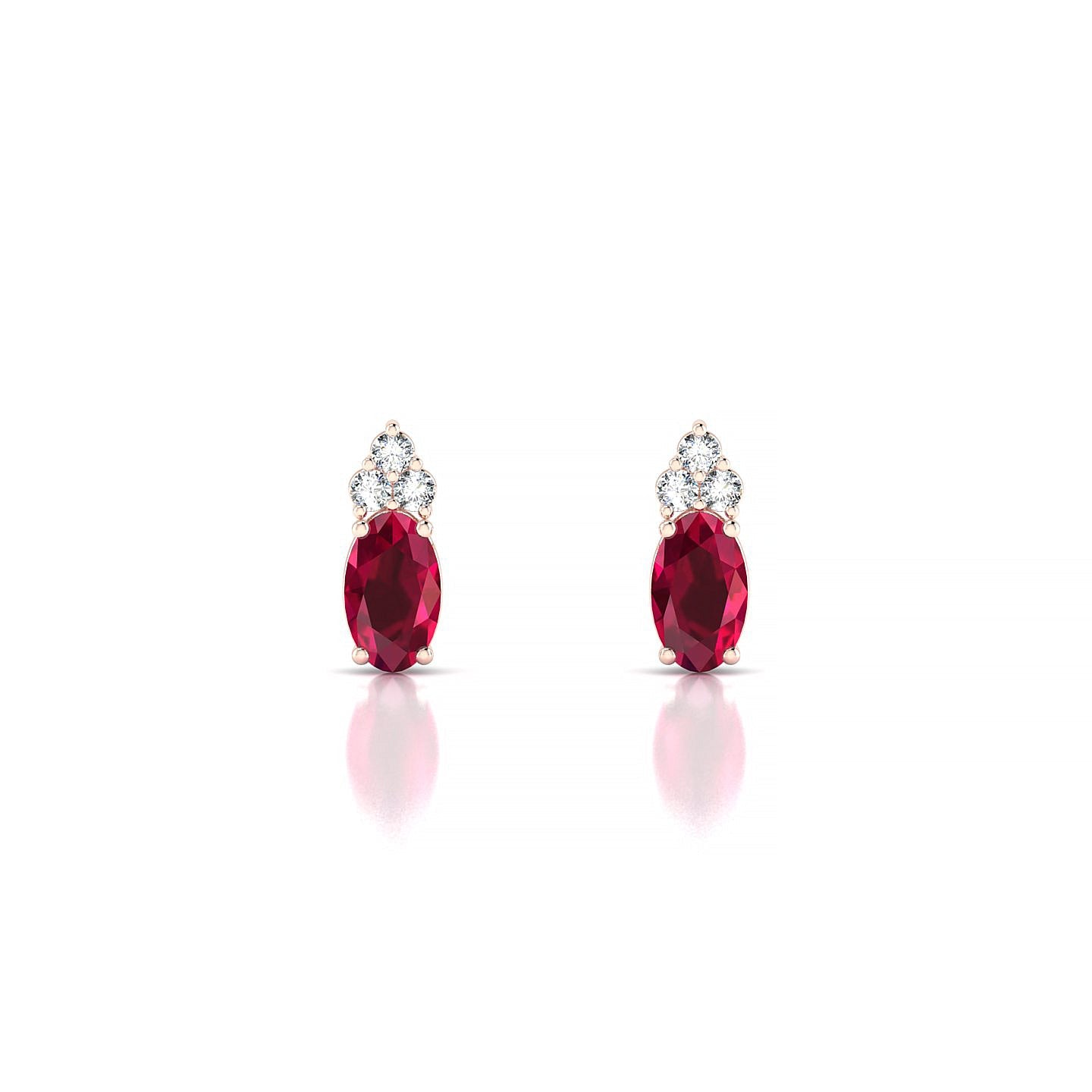 Mirage | 18k Rose Gold 5 x 3 mm Oval Ruby Earrings
