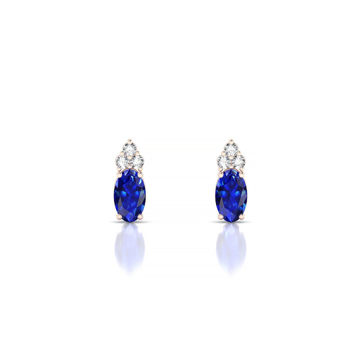 Mirage | 18k Rose Gold 5 x 3 mm Oval Sapphire Earrings