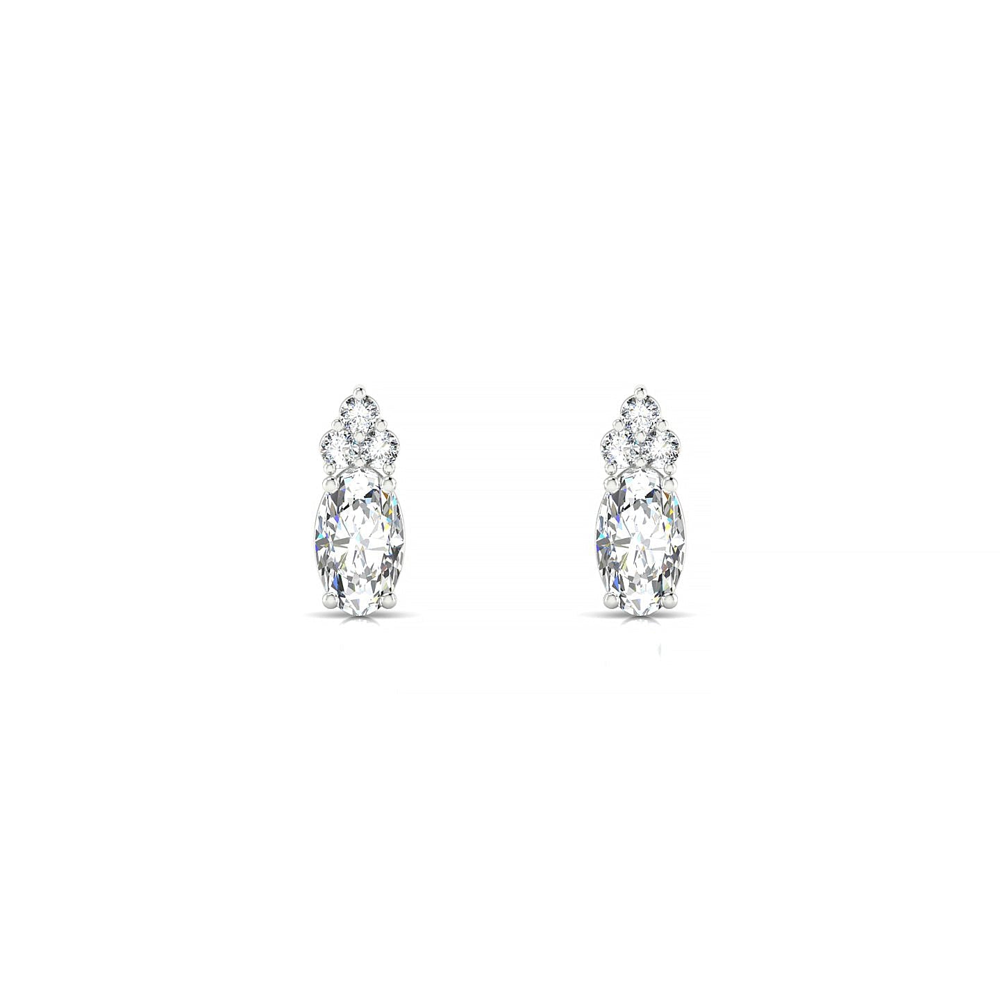 Mirage | 18k White Gold 5 x 3 mm Oval Diamond Earrings
