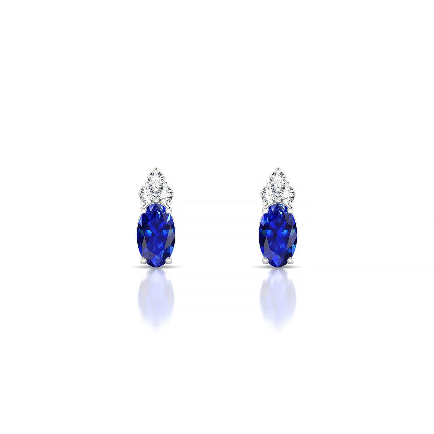 Mirage | 18k White Gold 5 x 3 mm Oval Sapphire Earrings